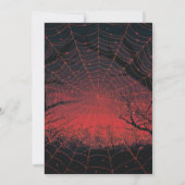 スパイダーウェブオレンジピンクサンセットハローウィンパーティ 招待状 (裏面)