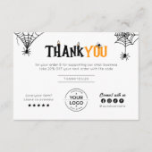 スパイダーウェブキャンドル不気味ビーブハロウィーンありがとう サンキューカード (正面)