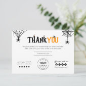 スパイダーウェブキャンドル不気味ビーブハロウィーンありがとう サンキューカード (スタンド正面)