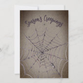 スパイダーウェブクリスマスホリデーカード上のクモ シーズンカード (正面)