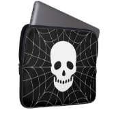 スパイダーウェブスカルエレクトロニクスバッグ ラップトップスリーブ (正面右)