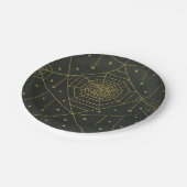 スパイダーウェブスパイダースターブラック金ゴールドヴィンテージ ペーパープレート (アングル)
