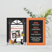 スパイダーウェブドアハローウィンパーティ招待状（写真） 招待状 (スタンド正面)