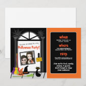 スパイダーウェブドアハローウィンパーティ招待状（写真） 招待状 (正面/裏面)