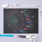 スパイダーウェブドリームキャッチャー明るい羽のデコパージュ 薄葉紙 (クラフト)