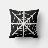スパイダーウェブハロウィンブラックとホワイト クッション (裏面)