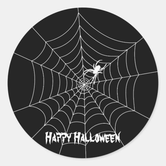 スパイダーウェブハロウィーンステッカー ラウンドシール (正面)