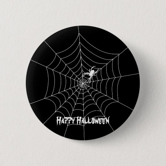 スパイダーウェブハロウィーンボタン 缶バッジ (正面)