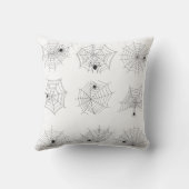 スパイダーウェブハロウィーン白黒デザイン クッション (裏面)