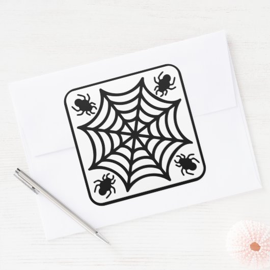 スパイダーウェブハロウィーン スクエアシール (封筒)