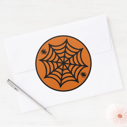スパイダーウェブハロウィーン ラウンドシール (封筒)