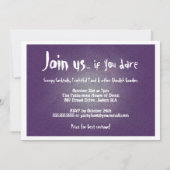 スパイダーウェブハローウィンパーティ招待状イン紫 招待状 (裏面)