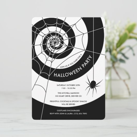 スパイダーウェブハローウィンパーティ招待状 招待状 (スタンド正面)