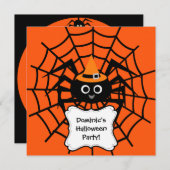 スパイダーウェブハローウィンパーティ招待状 招待状 (正面/裏面)