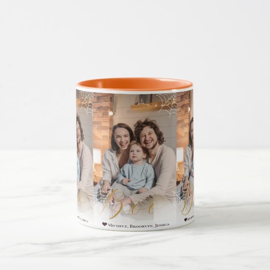 スパイダーウェブハンドレターブハロウィーン写真 マグカップ (中央)