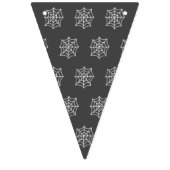 スパイダーウェブパーティーバナー（白と濃い灰色） バンティングフラッグ (第3の旗)