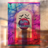 スパイダーウェブムーンタイポグラフィ不気味ハッピーハローウィン ウィンドウサイン (シート2)