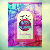 スパイダーウェブムーンタイポグラフィ不気味ハッピーハローウィン ウィンドウサイン (シート3)