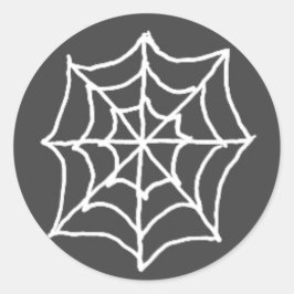 スパイダーウェブラウンドスティッカー（ダークグレー&ホワイト） ラウンドシール