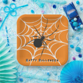 スパイダーウェブ上の黒い未亡人 ペーパープレート (パーティー)