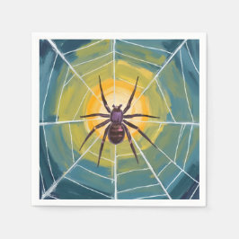スパイダーウェブ不気味ハローウィンパーティ スタンダードカクテルナプキン