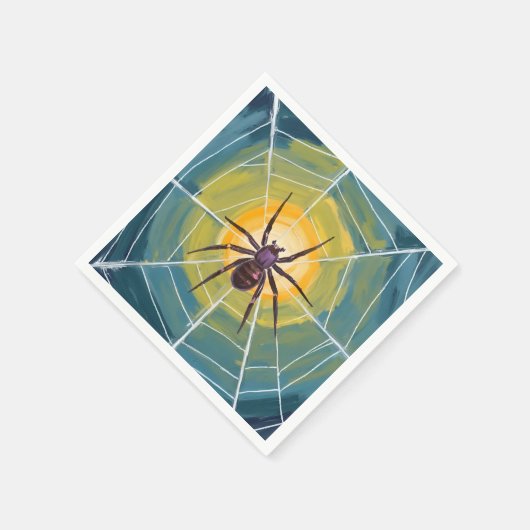 スパイダーウェブ不気味ハローウィンパーティ スタンダードカクテルナプキン (角)