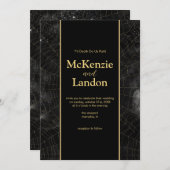 スパイダーウェブ付きハロウィーンゴシック結婚式招待状 招待状 (正面/裏面)