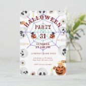 スパイダーウェブ付きハロウィーンOfficeミキサー招待状 招待状 (スタンド正面)