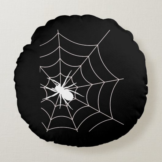 スパイダーウェブ妊娠の発表ハロウィーン ラウンドクッション (正面)