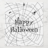 スパイダーウェブ手描きドードル ワインラベル (シングルラベル)