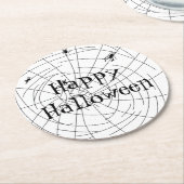 スパイダーウェブ手描き抽象デザイン ラウンドペーパーコースター (アングル)