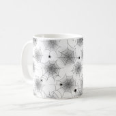 スパイダーウェブ白黒ハロウィンマグ コーヒーマグカップ (正面左)