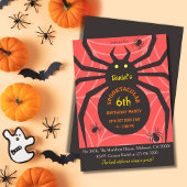 スパイダーウェブ第6誕生日スプオキーハローウィンパーティ 招待状