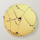 スパイダーウェブ黄色金ゴールドブラックエレガント ラウンドクッション (裏面)