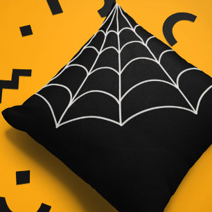 スパイダーウェブ グラフィック ブラック&ホワイト クッション