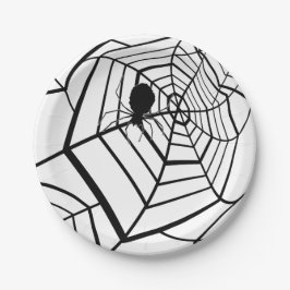 スパイダーウェブ - ハロウィン - ペーパープレート