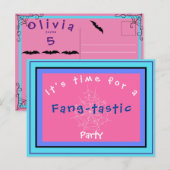 スパイダーウェブ＆バット誕生日招待状ポストカード ファンギーフェスト ポストカード (正面/裏面)