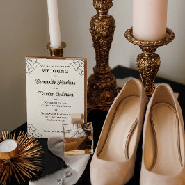 スパイダーウェブ ブラック&ホワイト ゴシックウェディング 招待状