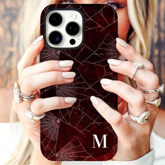 スパイダーウェブ モノグラム ダークレッド Case-Mate iPhoneケース