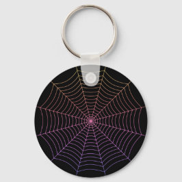 スパイダーウェブ 黒 紫 オレンジ ハロウィン柄 キーホルダー