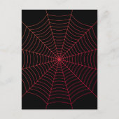スパイダーウェブ 黒 赤 ハロウィン柄 ポストカード (正面)