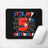 スパイダーウェブ 5歳の誕生日パーティー 5歳 マウスパッド (マウス)