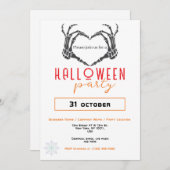 スパイダーウェーブスケルトハンドビジネスハローウィンパーティ 招待状 (正面/裏面)