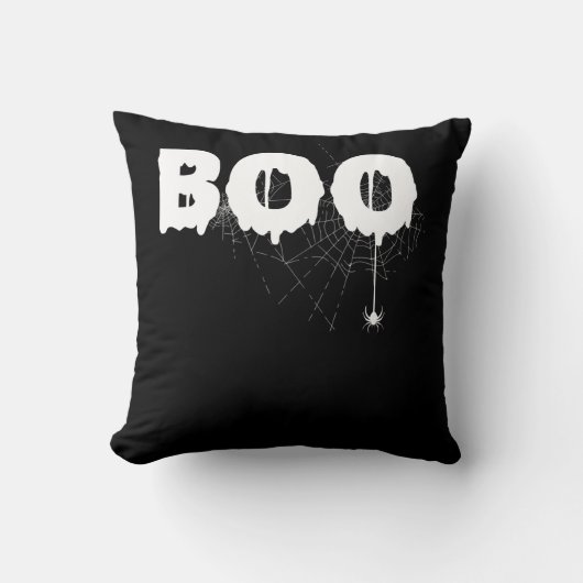 スパイダーギフト |ハロウィンおもしろいの怖い小さなクモ クッション (正面)