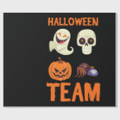 スパイダーギフト |ハロウィーンチームパンプキン幽霊スパイダー ラッピングペーパー (フラット)