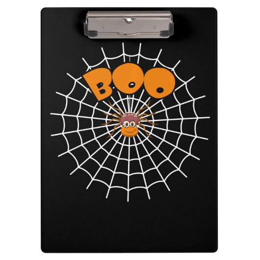 スパイダーギフト | Boo Spider Webおもしろいハロウィーン クリップボード (正面)