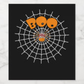 スパイダーギフト | Boo Spider Webおもしろいハロウィーン ワインラベル (シングルラベル)