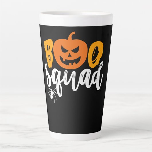 スパイダーギフト | Boo Squad - Pumpkin Spider Halloween カフェラテマグ (正面)