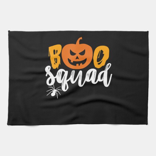 スパイダーギフト | Boo Squad - Pumpkin Spider Halloween キッチンタオル (横)