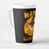 スパイダーギフト | Happy Llamween Llama Witch Spider カフェラテマグ (左アングル)